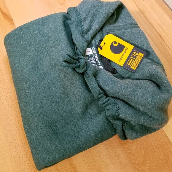 Carhartt Men’s Small Loose Fit Midweight Logo Sleeve Pullover Sweatshirt Green - Picture 15 of 15